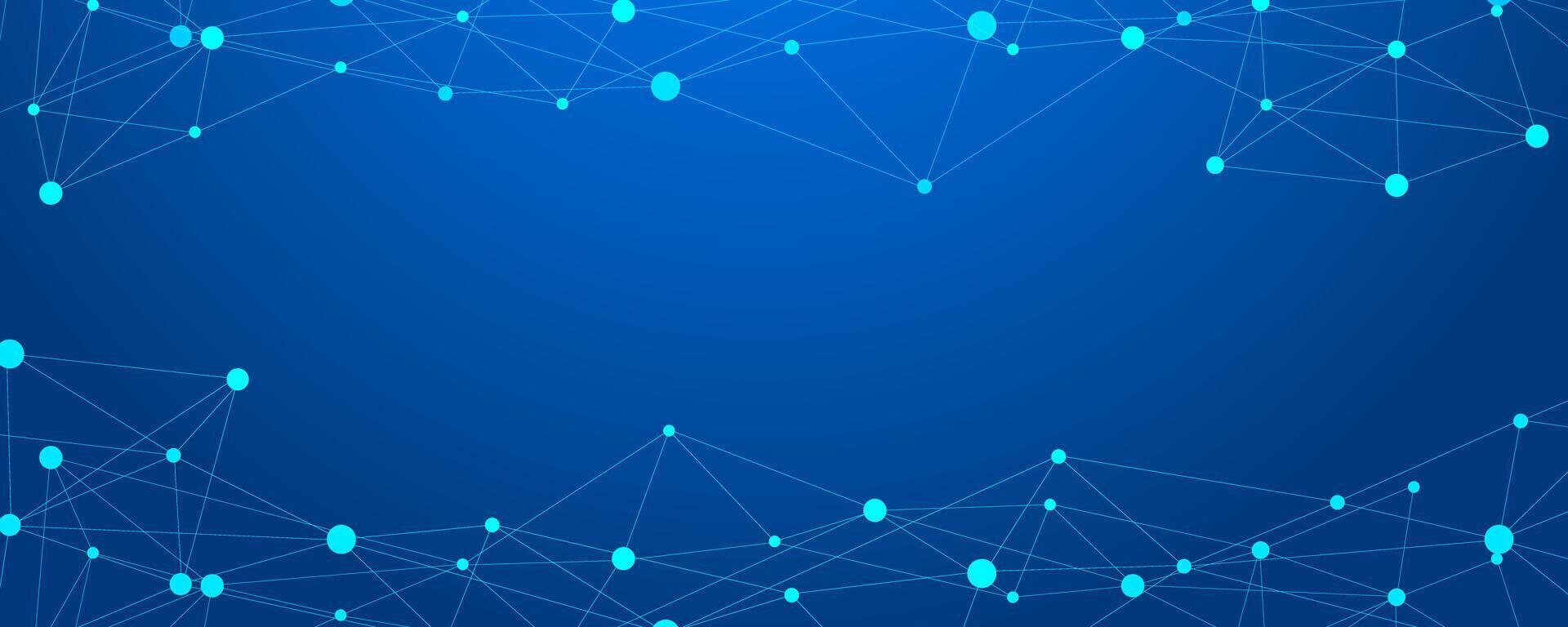 Abstract blue geometric network connect lines and dots. Plexus technology futuristic network background vector