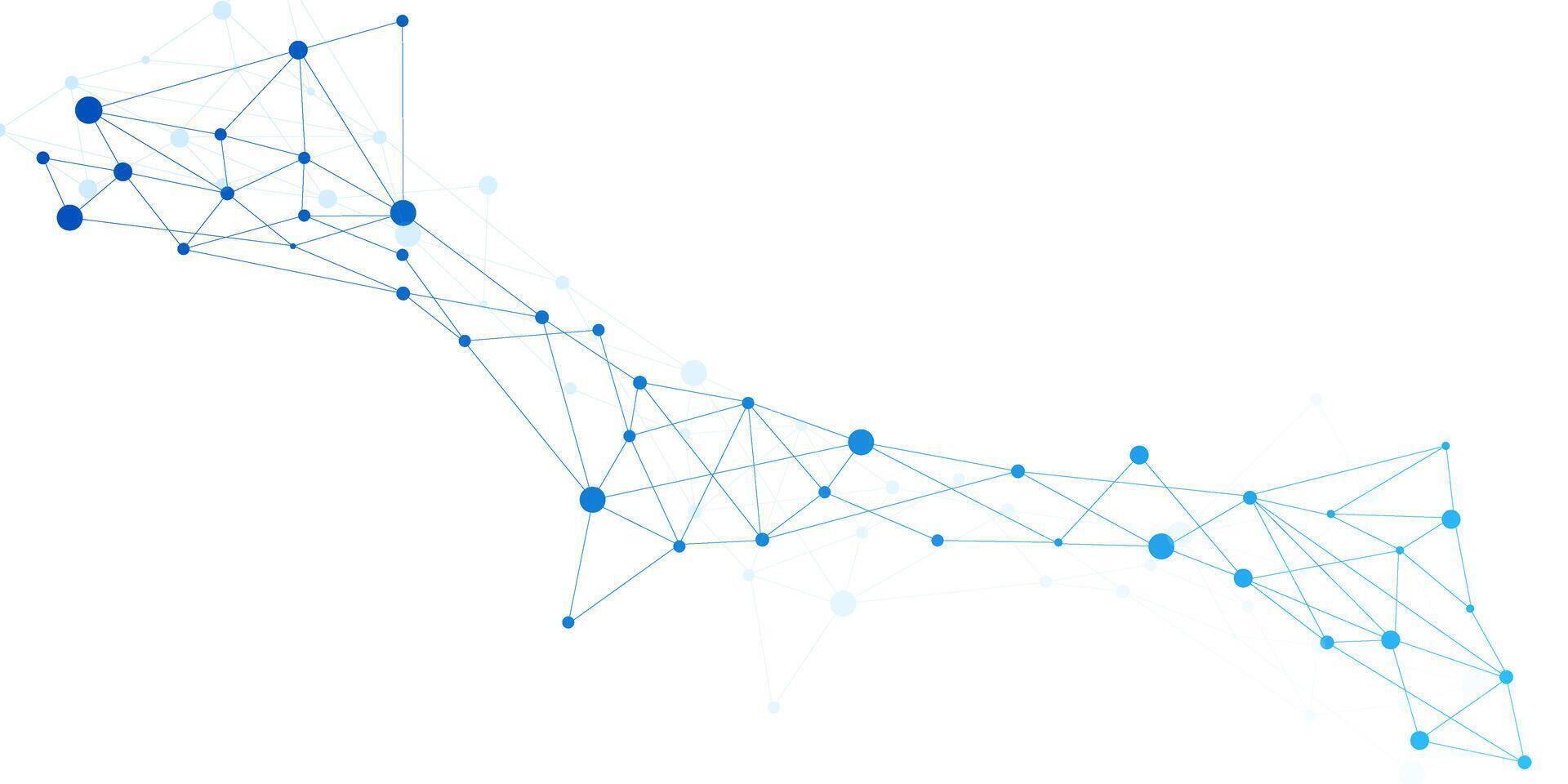Abstract plexus technology futuristic network background with connecting blue dots and lines vector