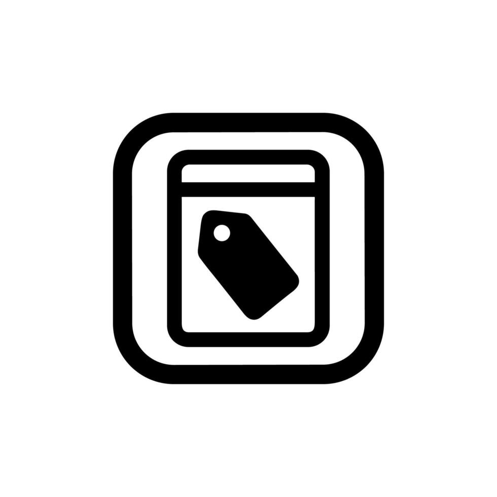 Rounded Line App Icon Style Tag Price Isolated Shape vector