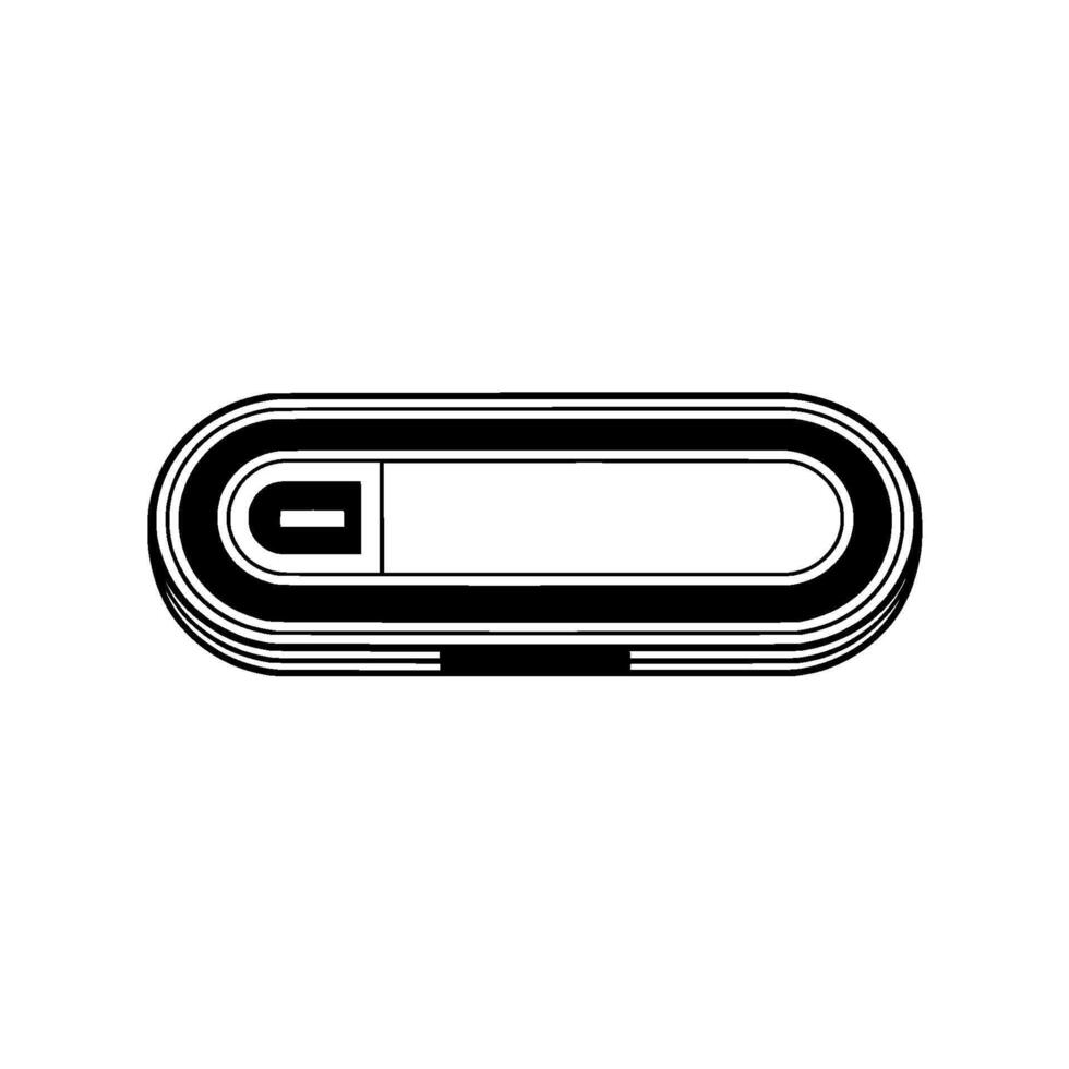 A minimalist of a stylized USB Type C connector with layered lines vector