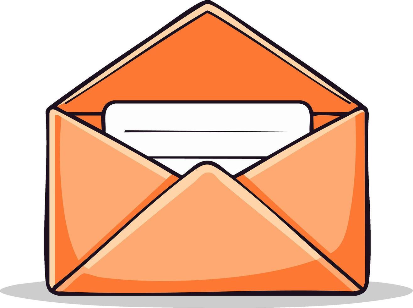 Illustration of Open Peach Envelope with Blank Letter Inside for Communication and Correspondence vector