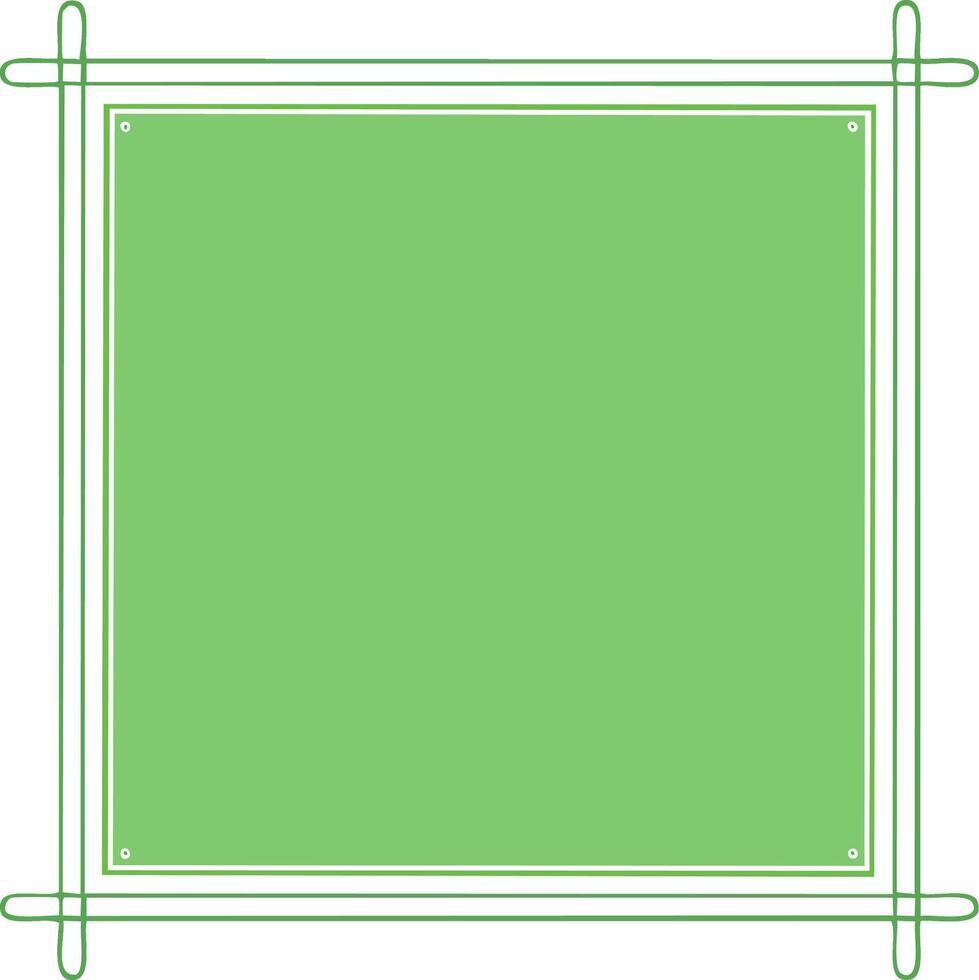 Green square frame with decorative border, blank space for message or text vector
