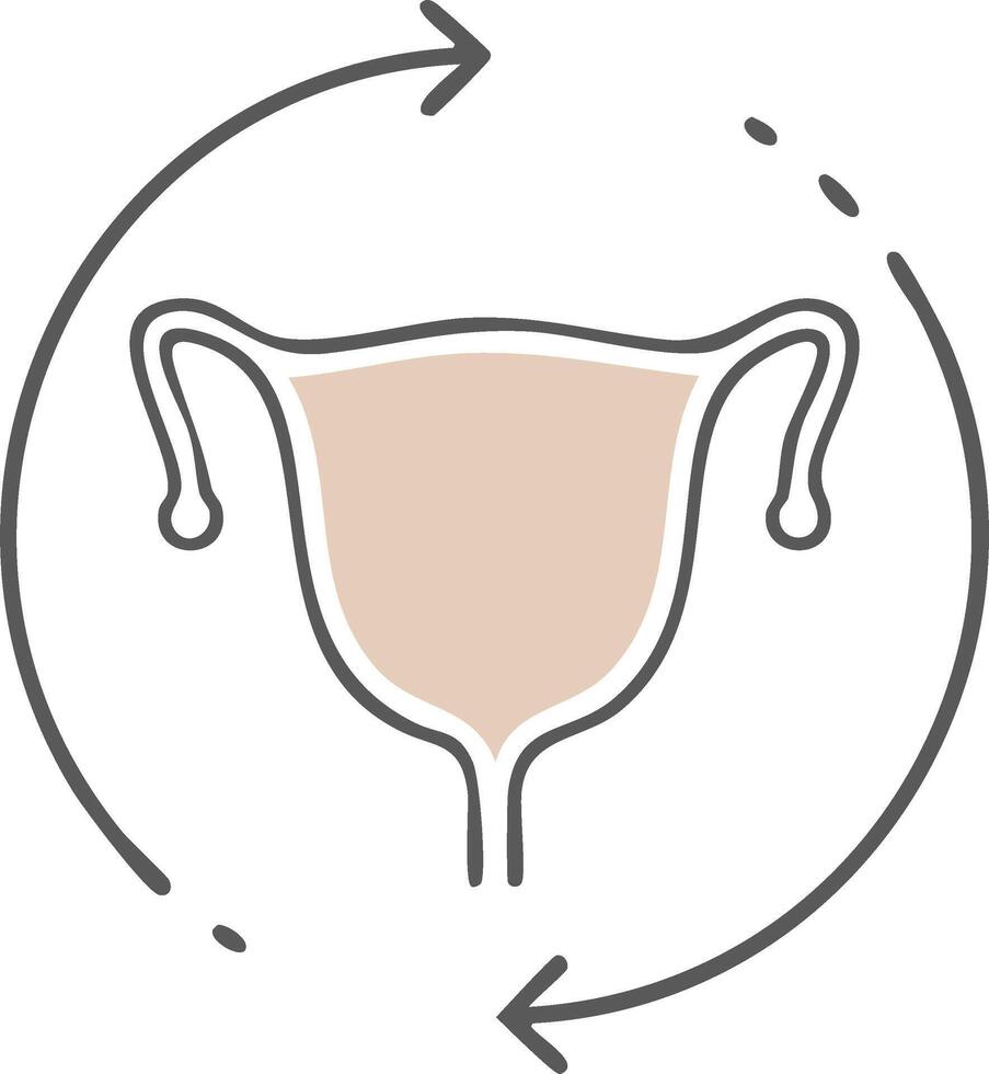 Bladder Outline Illustration with Circular Flow Arrows for Urological Health and Treatment Concepts vector