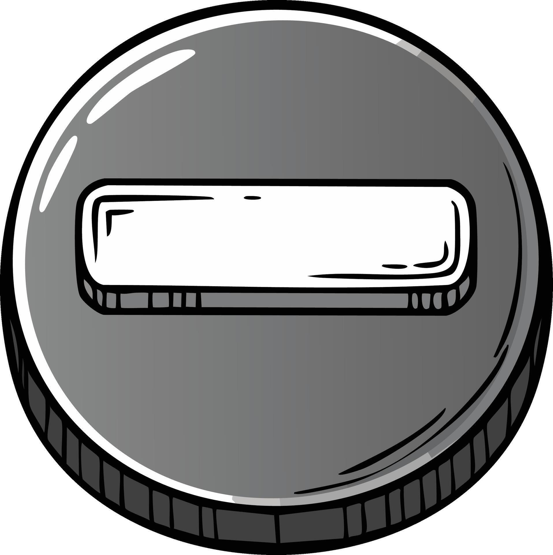 Round gray minus sign button cartoon illustration for decrease ...