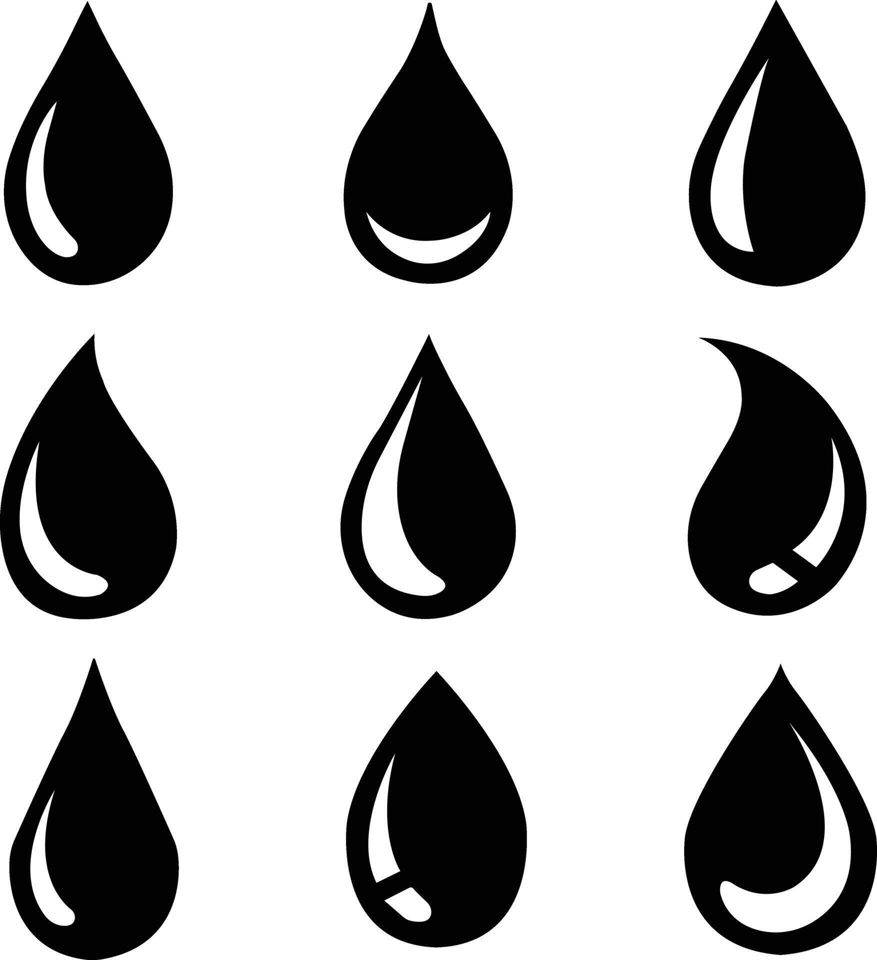 Water drop icon set 74701708 Vector Art at Vecteezy