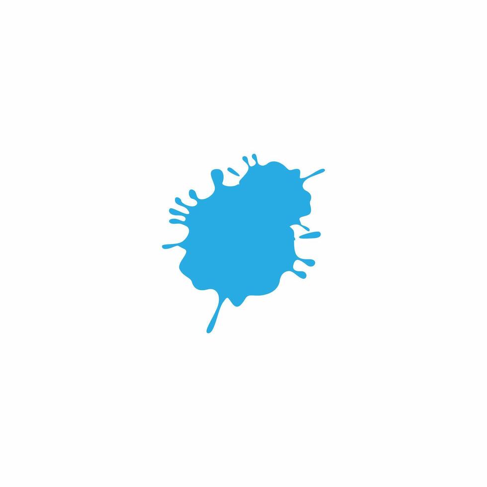 Vibrant blue paint splash or ink drop isolated on a clean white background. Abstract stain, blob, and splatter shape, perfect for creative and messy designs vector