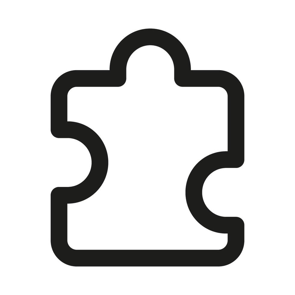 Puzzle Piece Icon. Modern Professional Minimal Line Symbol for Problem Solving and Strategy vector