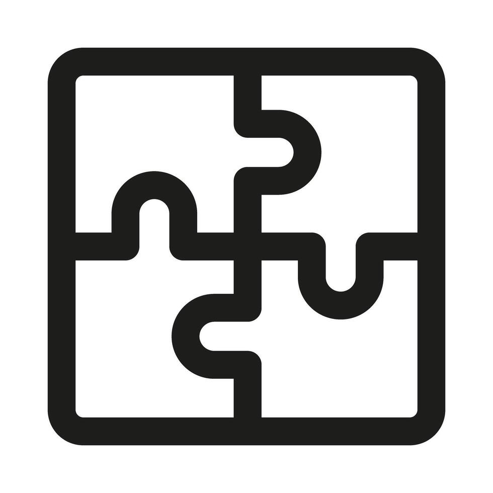 Puzzle Icon. Modern Professional Minimal Line Symbol for Problem Solving and Strategy vector