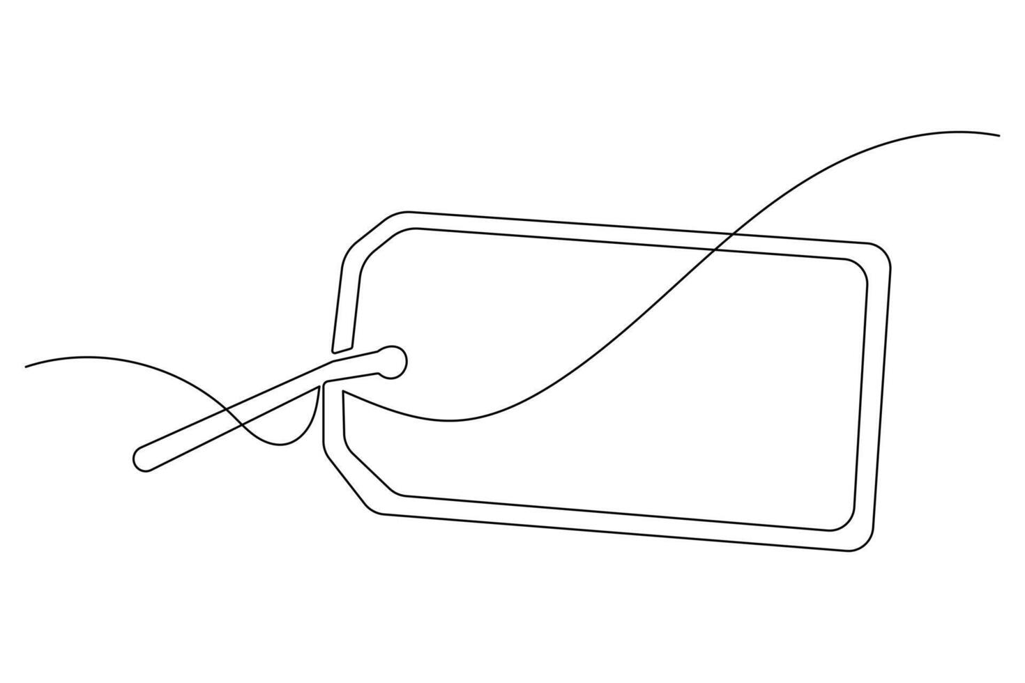 Price tag continuous line drawing minimalist style isolate outline vector