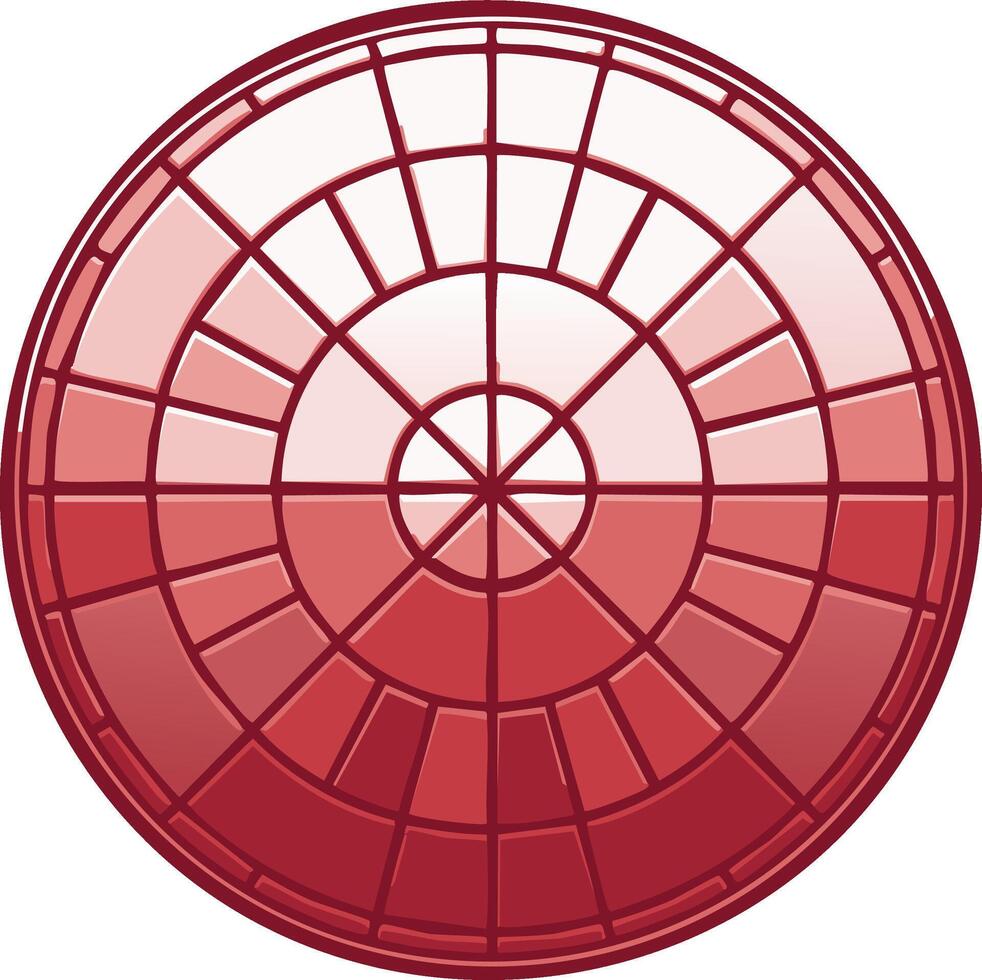 rojo sombras circular cuadrícula gráfico, radial color espectro, circulo segmento ilustración vector