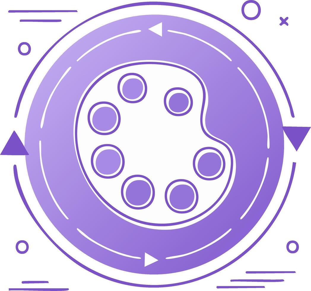 Artistic Palette with Arrows Around Icon for Creative Process or Workflow vector