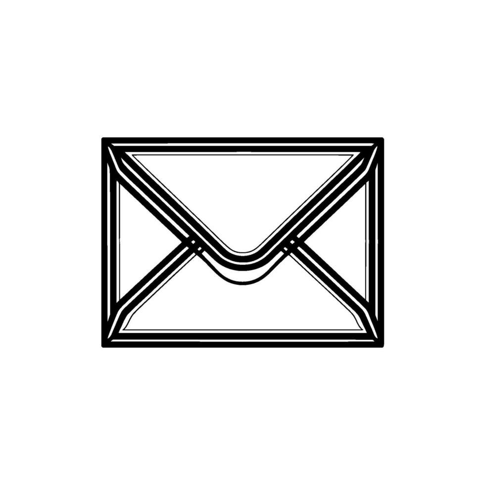 A clean minimalist of a closed envelope with bold outlines and subtle grey background perfect for digital communication concepts vector