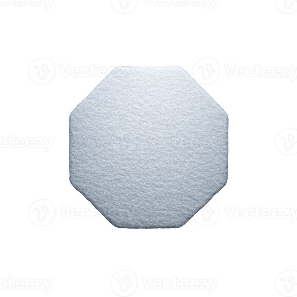 Octagonal white paper coaster isolated on transparency background, textured surface, minimalistic design, suitable for beverages, clean and simple, modern style, blank template png