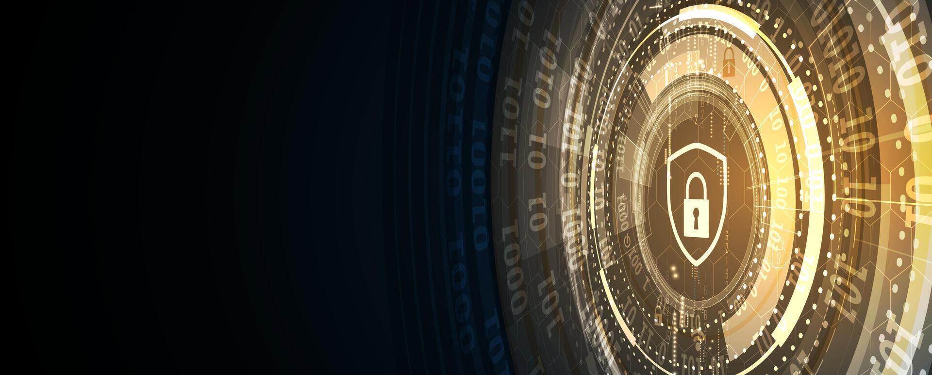 un circular digital imagen con un oro bloquear en eso vector