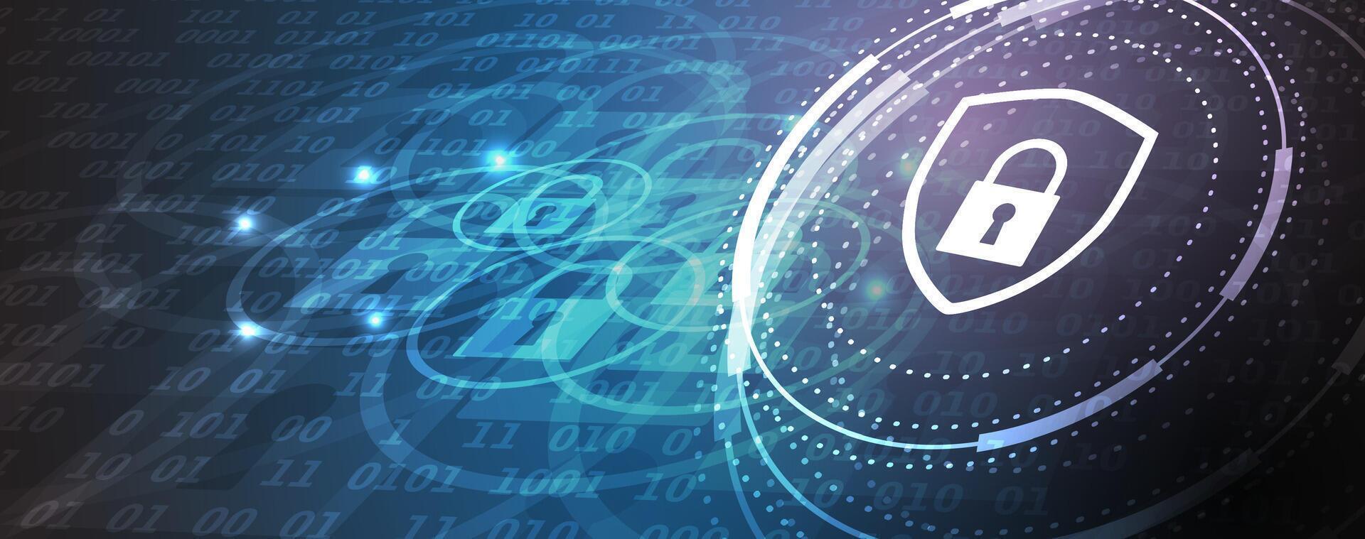 un digital imagen de un candado en un computadora pantalla vector