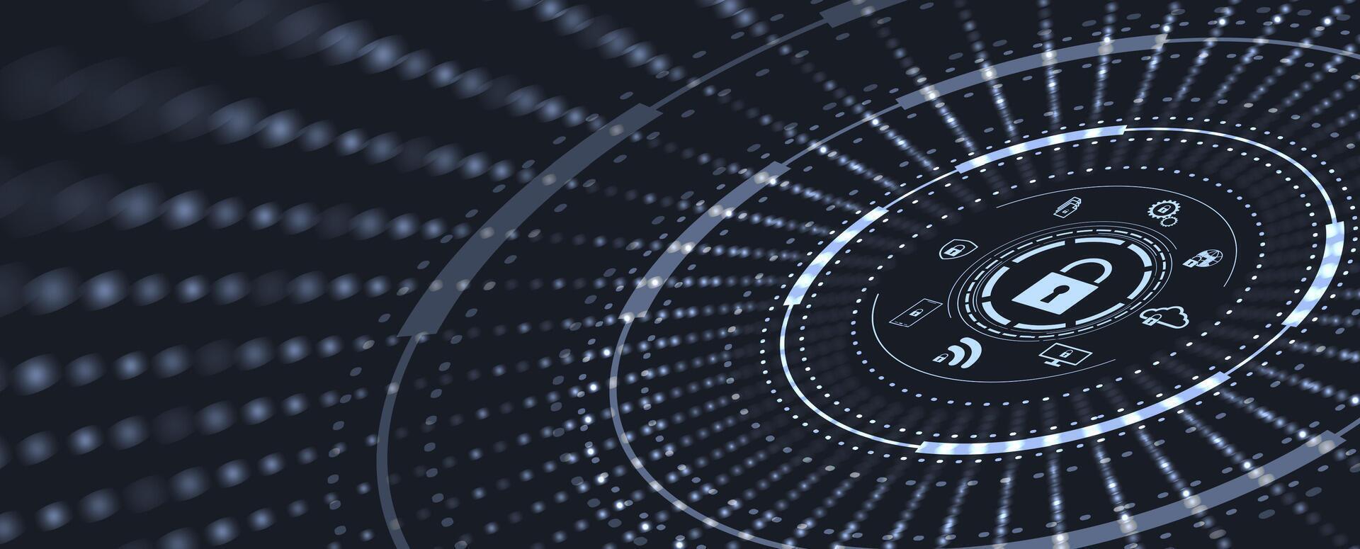 un circular digital imagen con un bloquear en eso vector