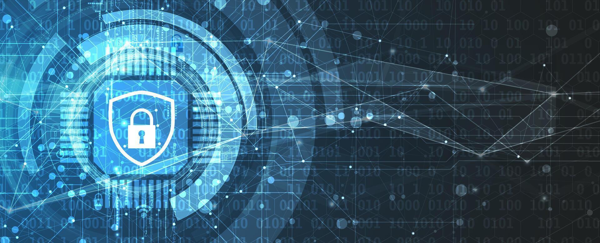 Digital lock and binary data background vector