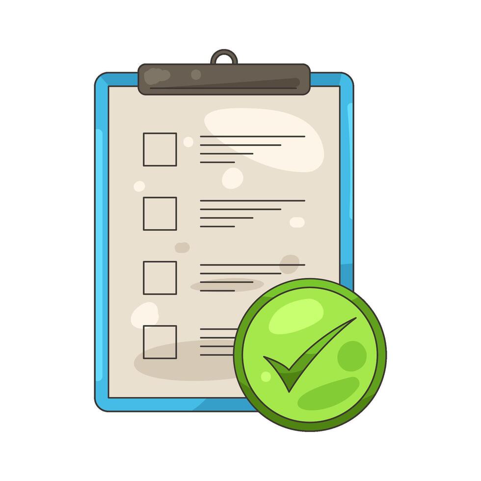 Illustration of To-Do List with Check Mark vector
