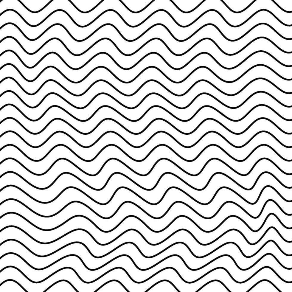 Thin Wavy Line Seamless Abstract Pattern Minimal Black and White Distorted Wave Background for Modern Graphic Design, Wallpapers, Web Banners and Decorative Textures vector