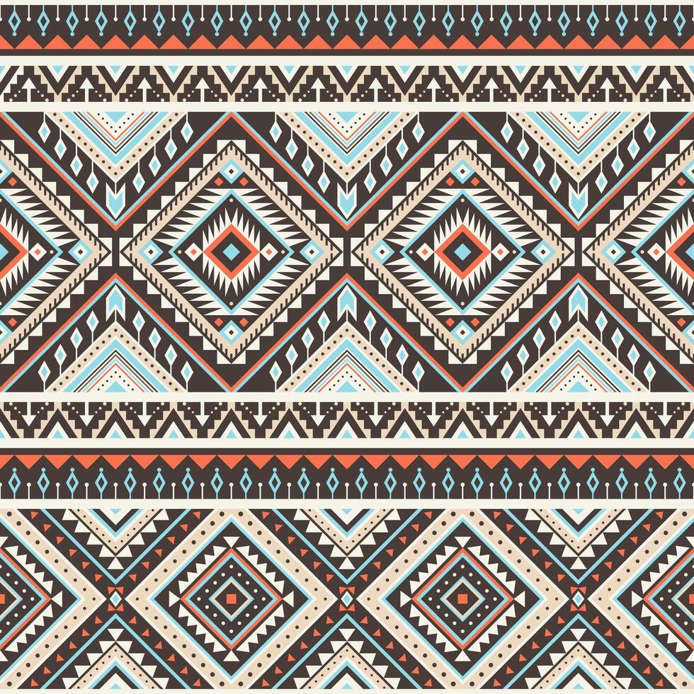 Tribal striped seamless pattern. Aztec geometric background. Can be used in textile design, web design for making of clothes, accessories, wrapping, decorative paper, backpacks, etc. vector