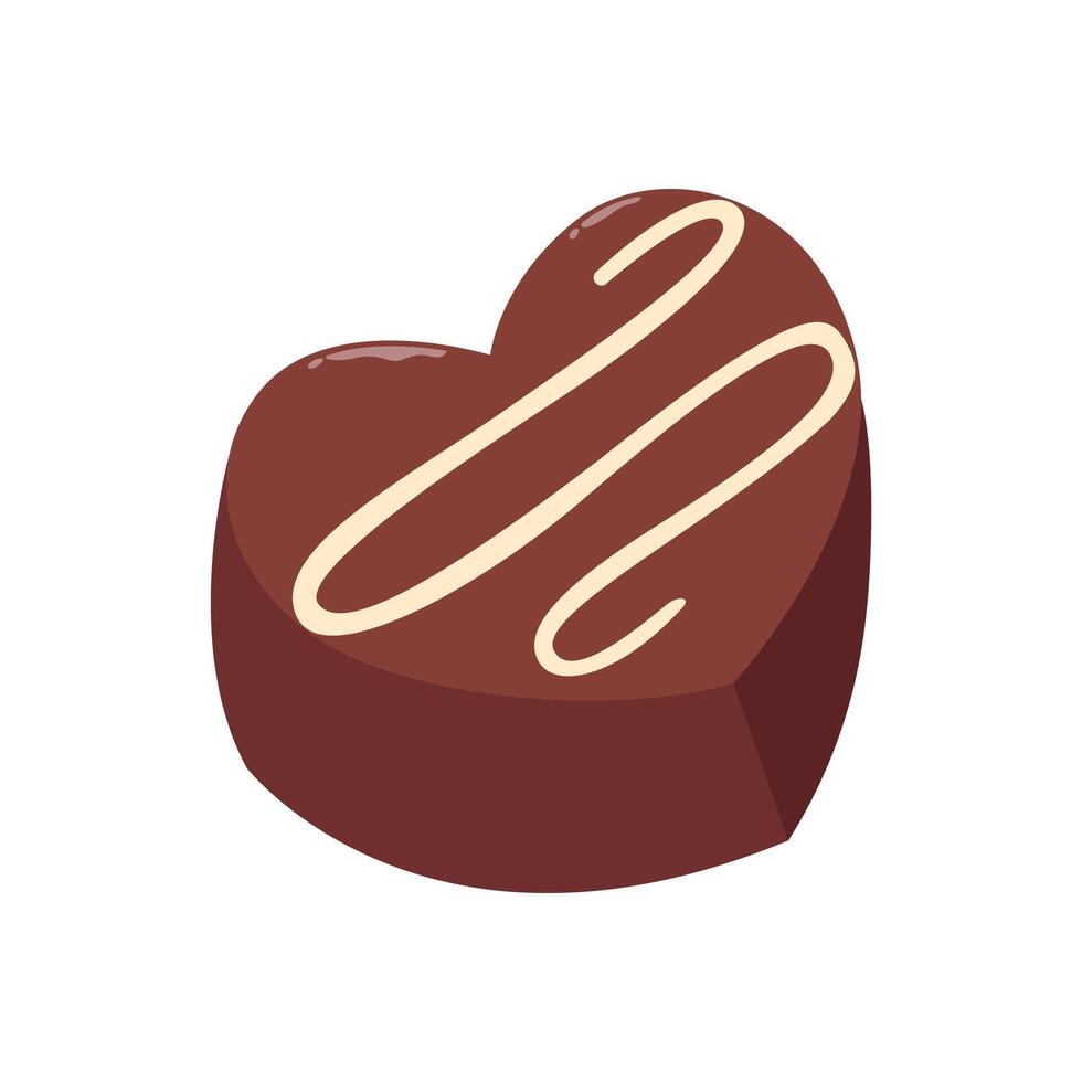 chocolate cake love element object for design, cute style with soft color vector