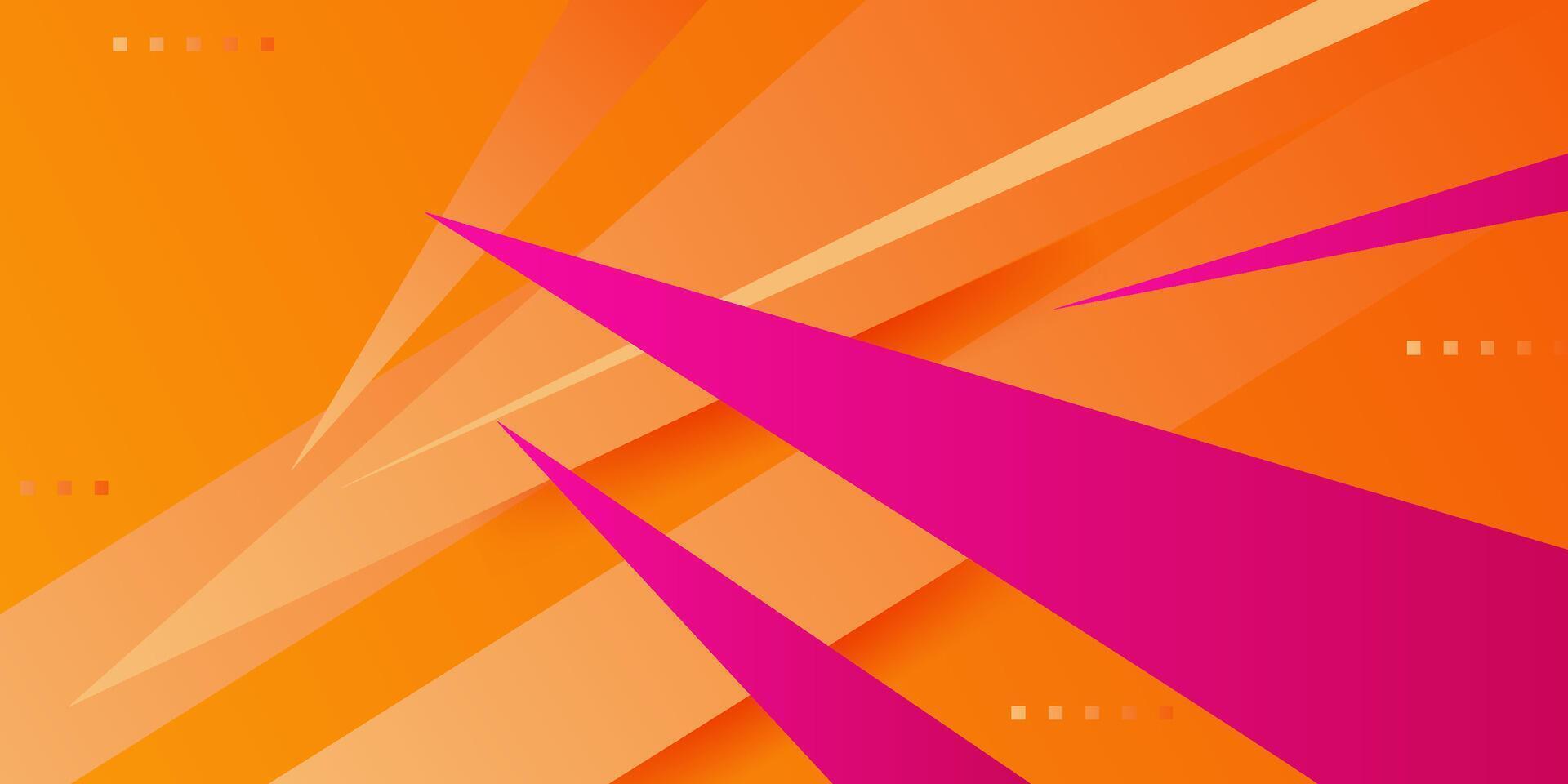 Pink and orange abstract gradient pattern background with overlapping arrows. Elegant dynamic color banner background design. Eps10 vector