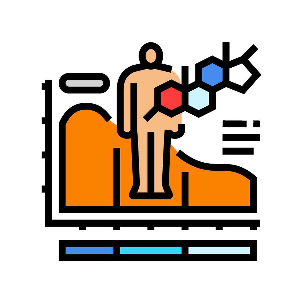testosterone level chart color icon graphic vector