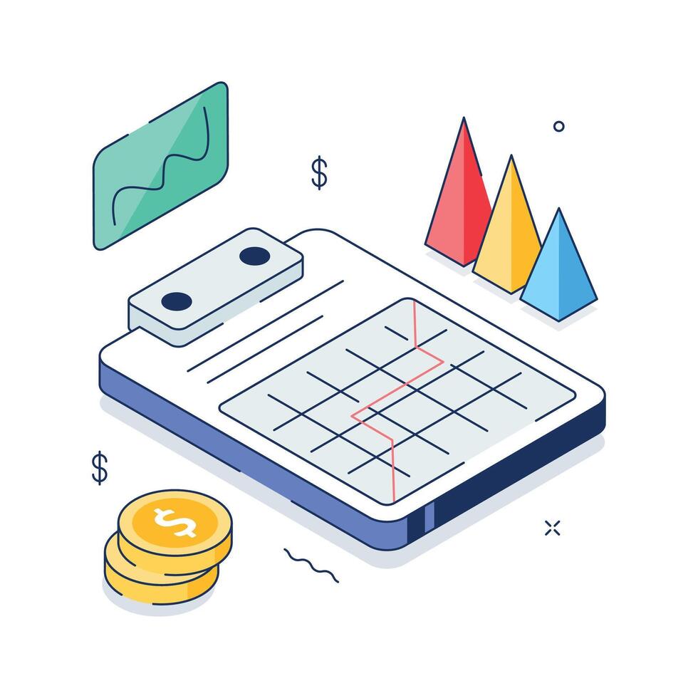 Illustration of financial analysis tools vector