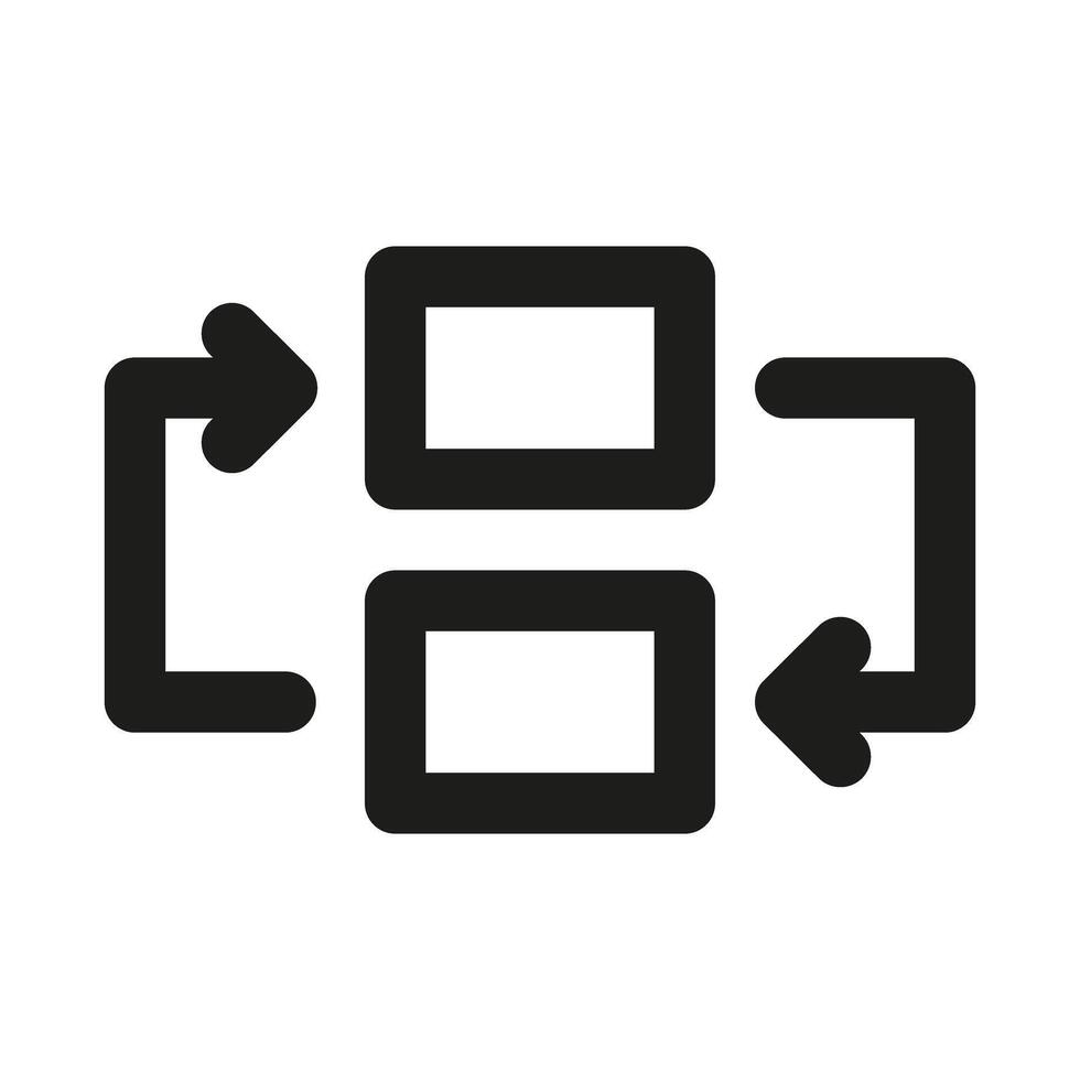 Workflow Modern Line Icon. Professional minimalist process flow symbol designed as a premium line icon for business and productivity vector