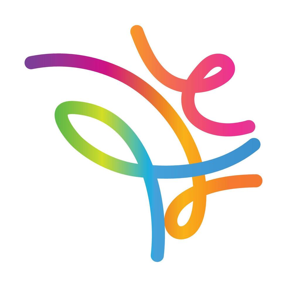 Abstract Colorful Gradient Lines on Transparent Background vector