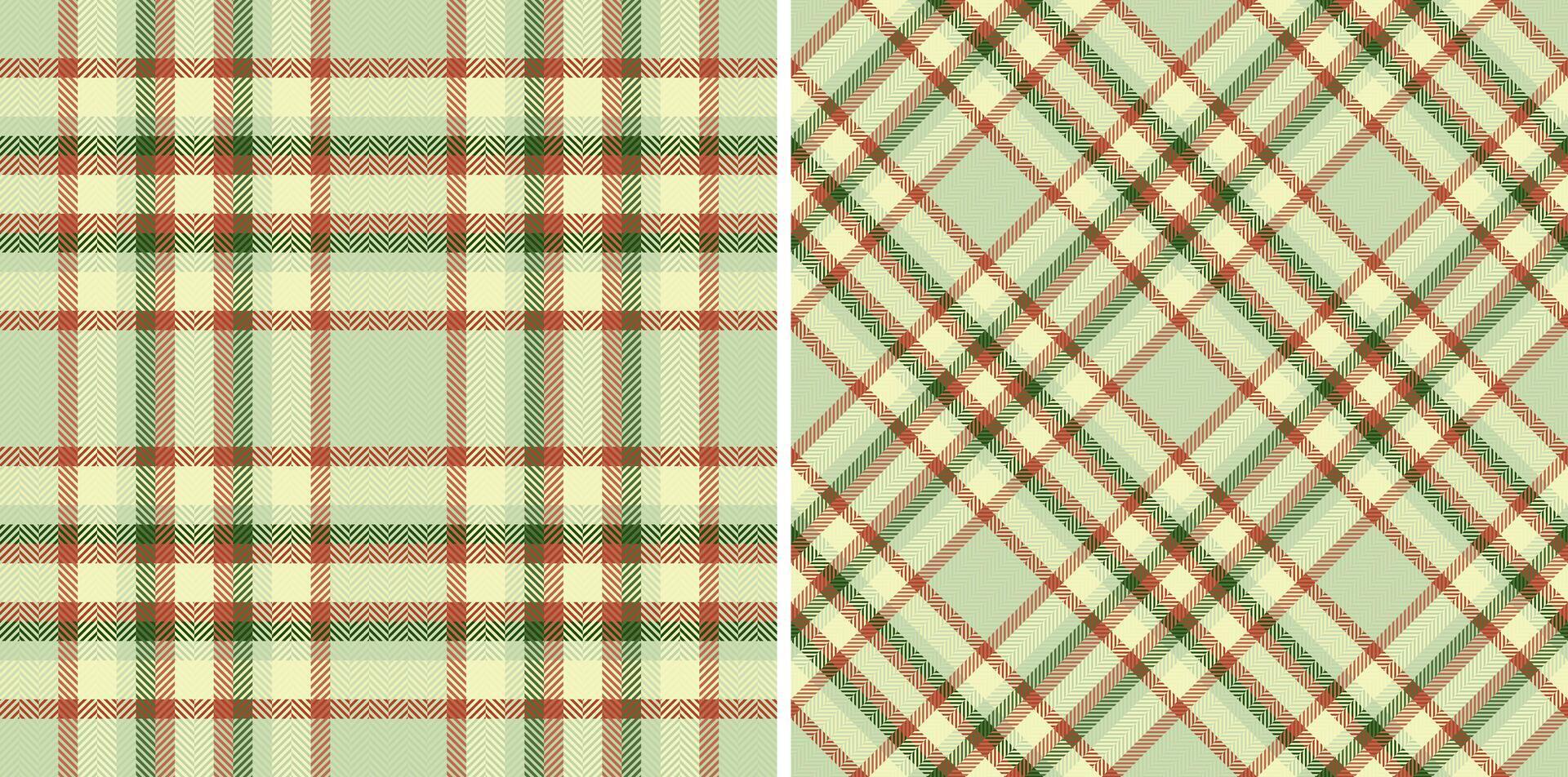 Seamless fabric pattern of background tartan plaid with a texture check textile. Set in food colors for design wrapping paper sheets. vector