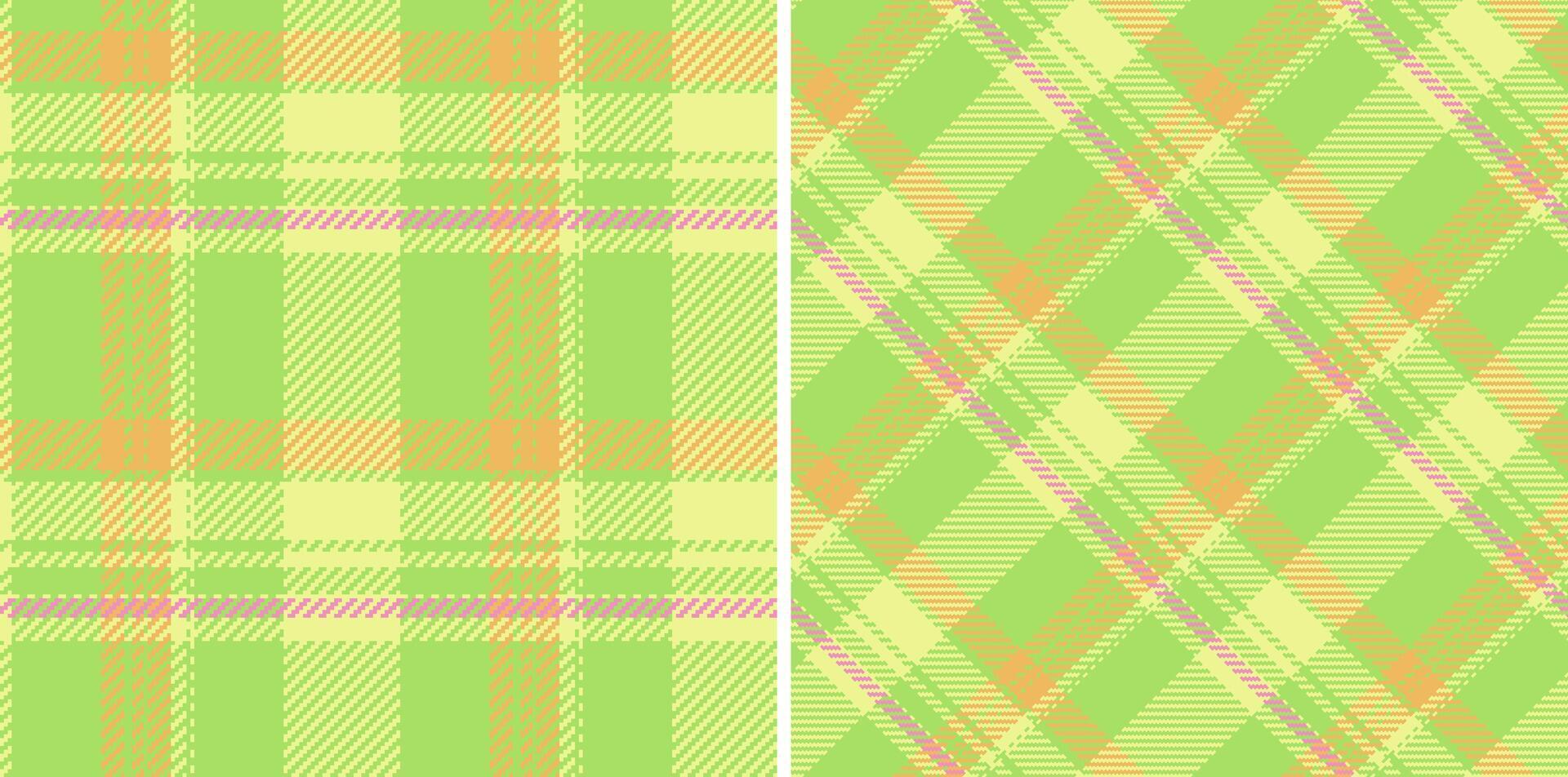 Seamless background pattern of check fabric tartan with a texture plaid textile. Set in spring colors for decorating styles interior . vector