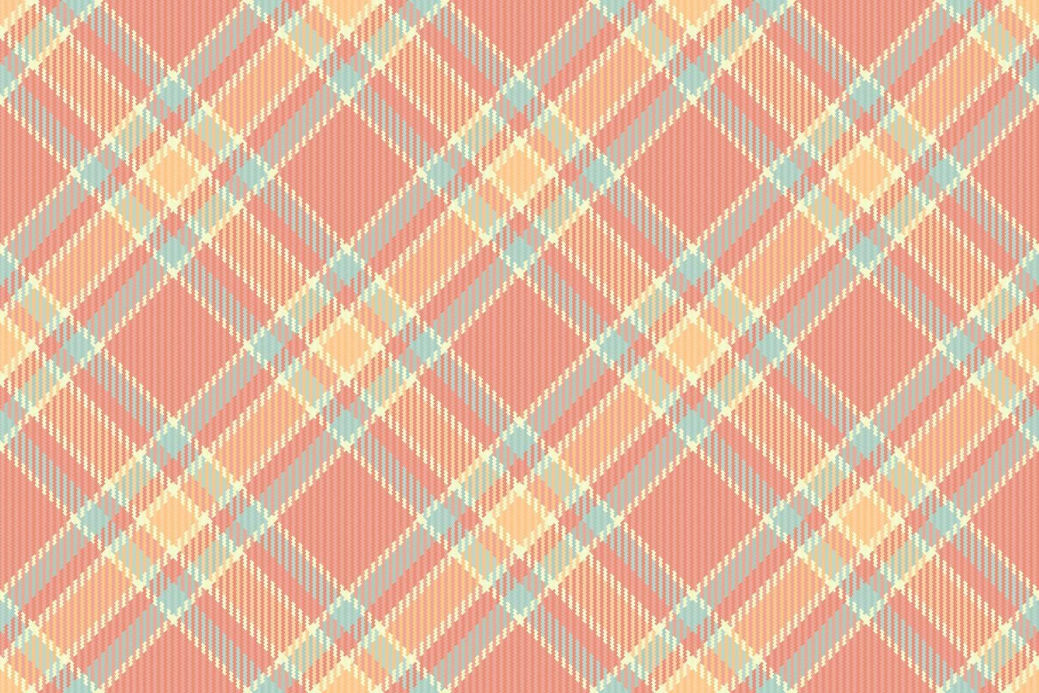Classic plaid pattern with a woven texture. Pastel hues create a warm, inviting feel. Ideal for backgrounds, textiles, and graphic design projects needing a touch of heritage. vector