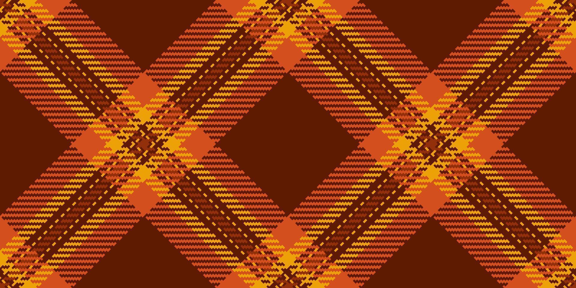 Overlayed check pattern textile, throw background tartan seamless. Classy plaid texture fabric in orange and bright colors. vector
