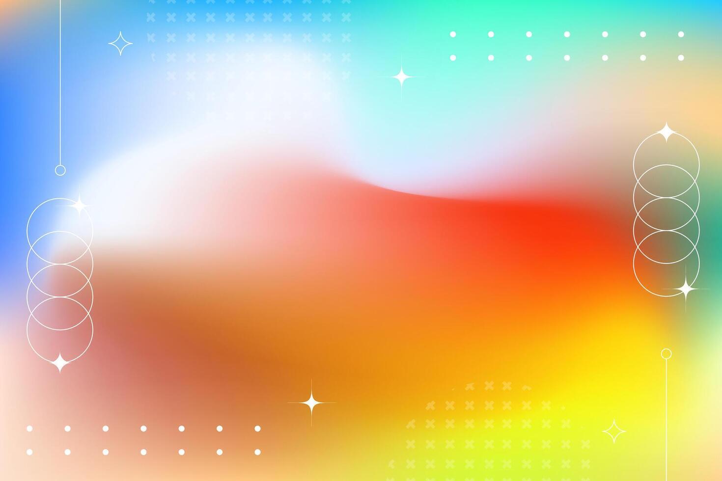 Vibrant abstract background featuring a smooth color gradient mesh with subtle geometric white line art elements vector