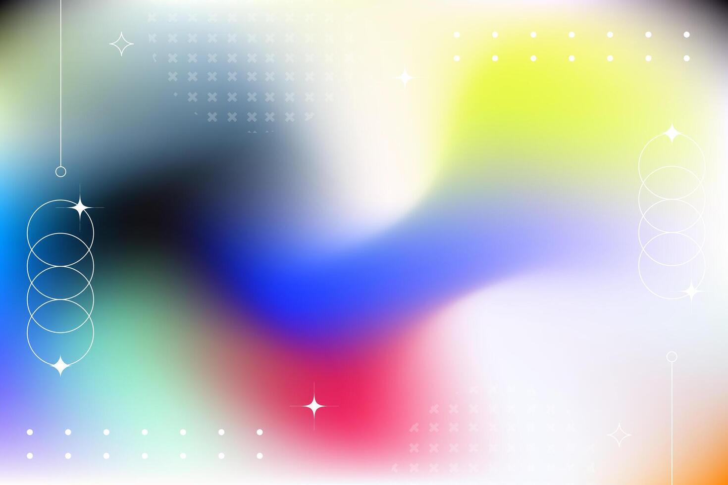 Abstract holographic gradient background with subtle geometric shapes and vibrant neon color transitions for modern design vector