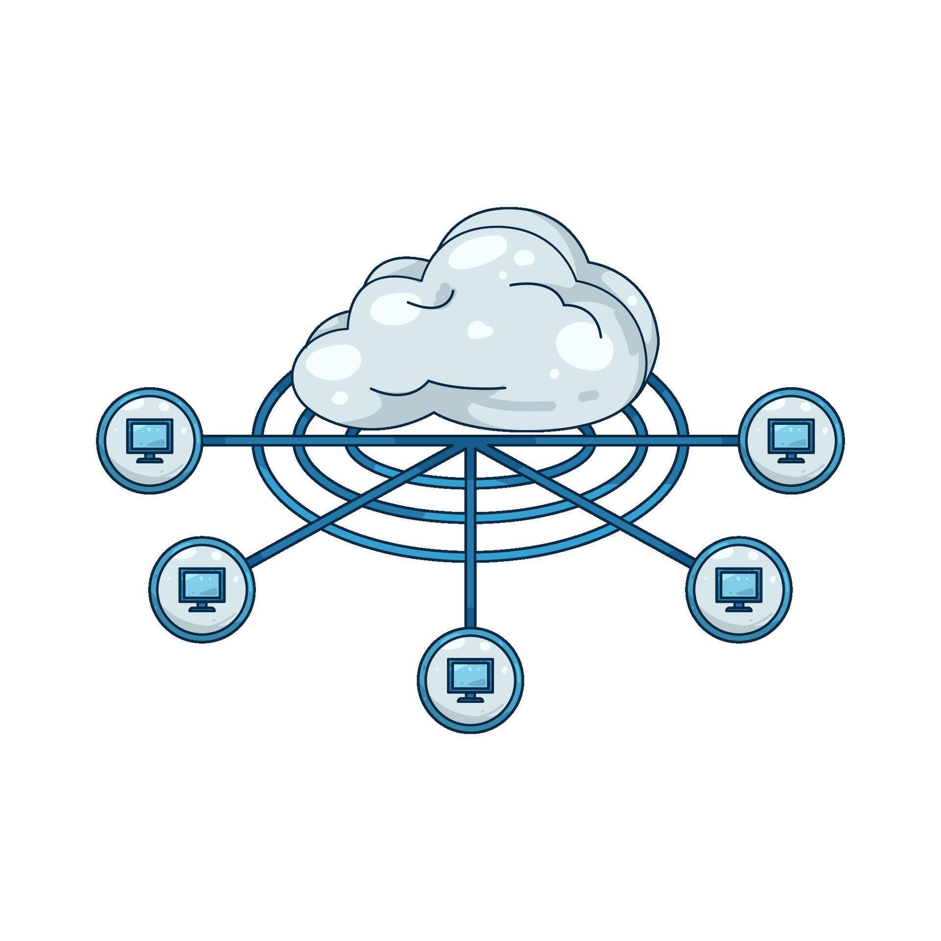 Digital Cloud Computing Network 74806187 Vector Art at Vecteezy