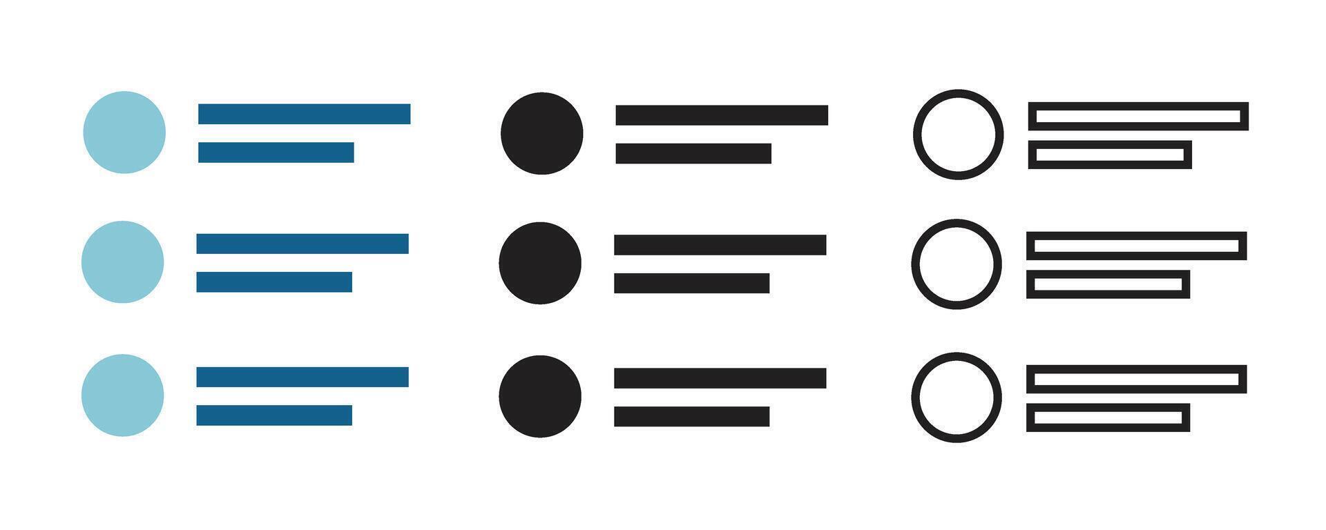 Business List and Management Icon Set in Flat, Solid, and Outline Style for Corporate Data and Organization Concept vector
