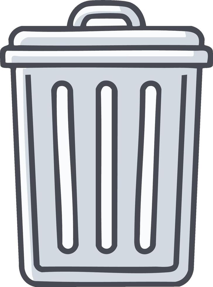 A minimalistic and colorful icon of a trash can with a lid conveying waste disposal or recycling concept in a simple and eye-catching design vector
