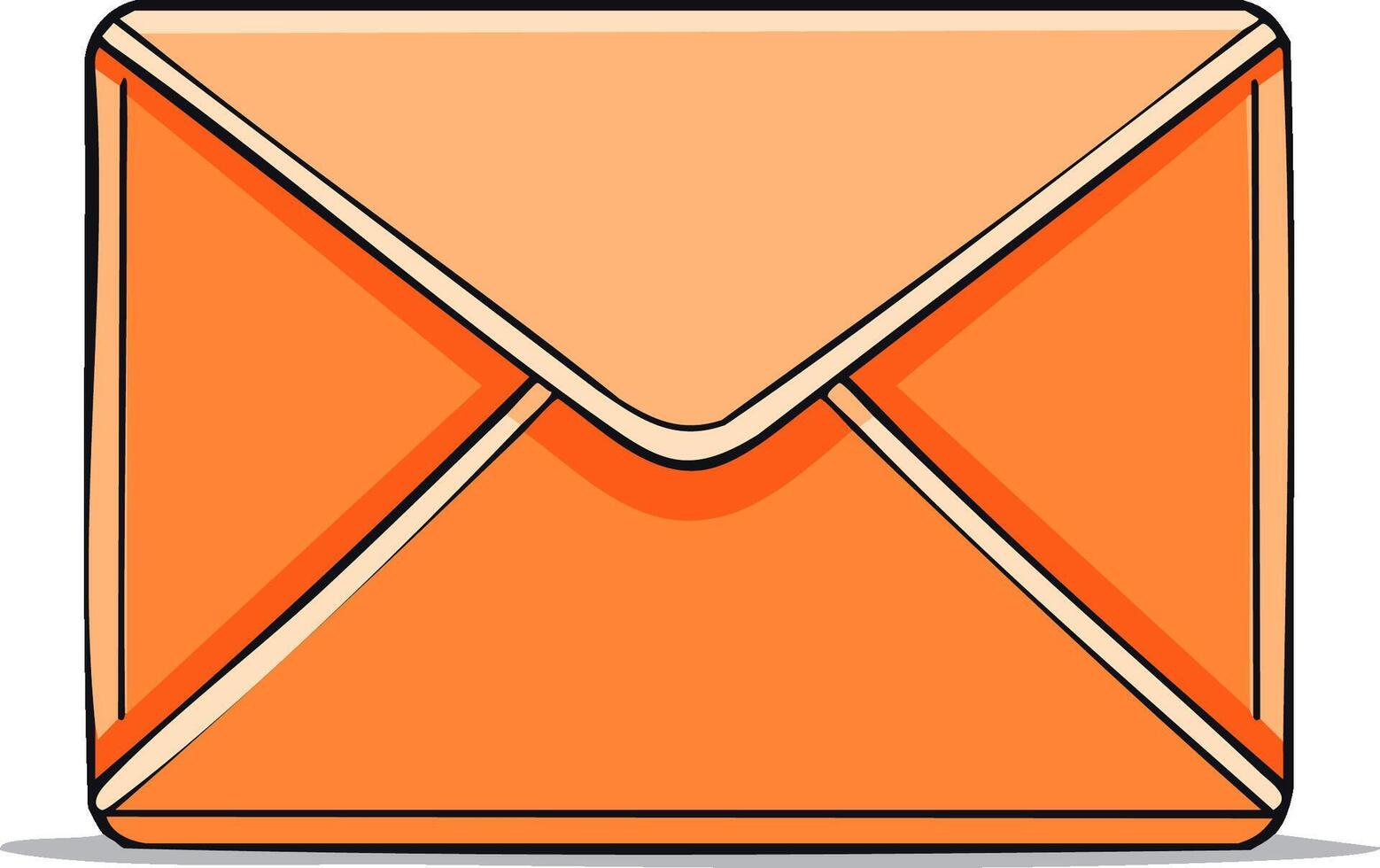 Stylized orange envelope illustration symbolizes communication delivery and correspondence messages and notification service for sending letters vector
