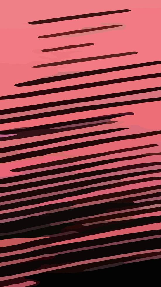 Abstract art with stripes pattern and red color background vector