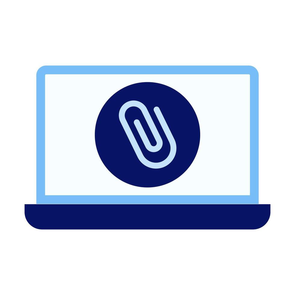 Computer Attachment Flat Colored Icon for Files and Documents vector