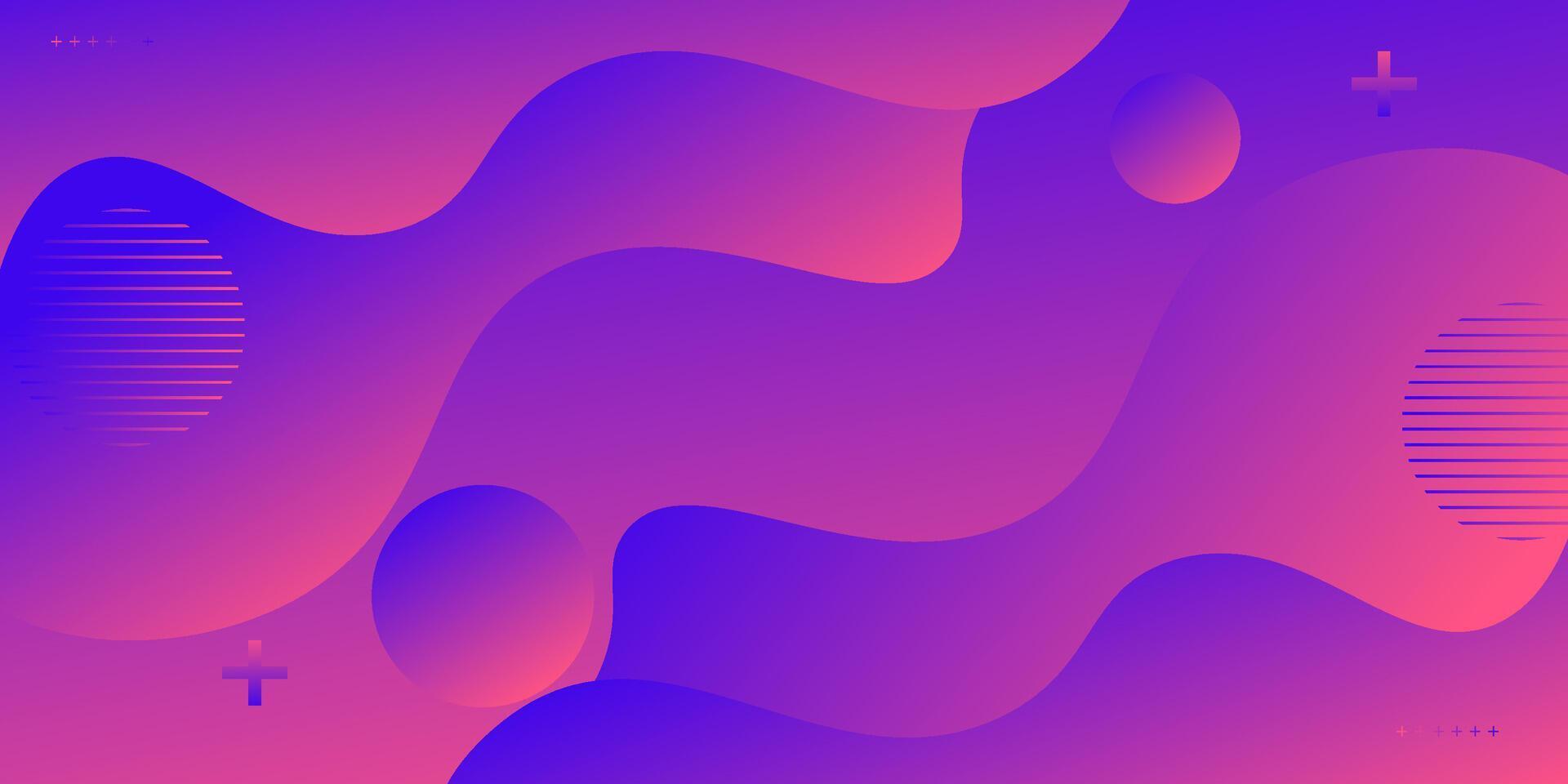 Abstract fluid waves on a purple and blue gradient background. Dynamic color design with a trendy pattern concept. eps10 vector