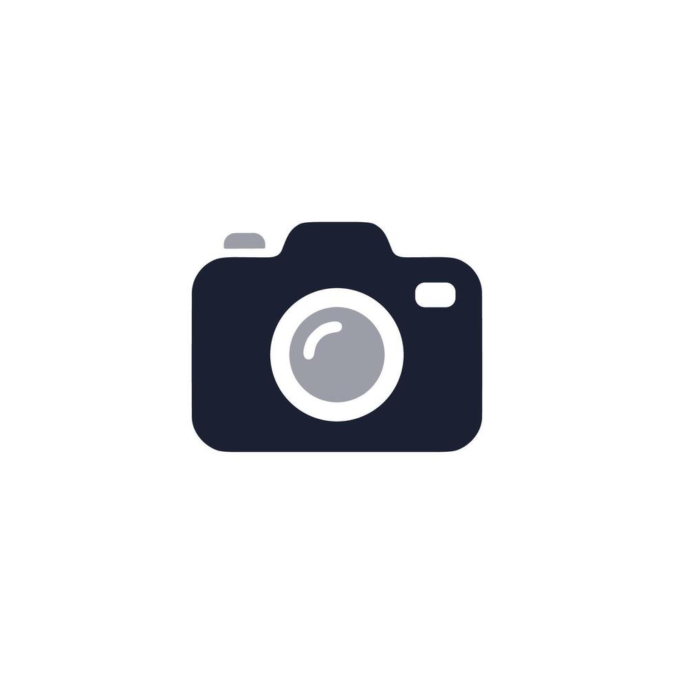 Simple Flat Camera Object with Lens for Recording Memories Icon vector