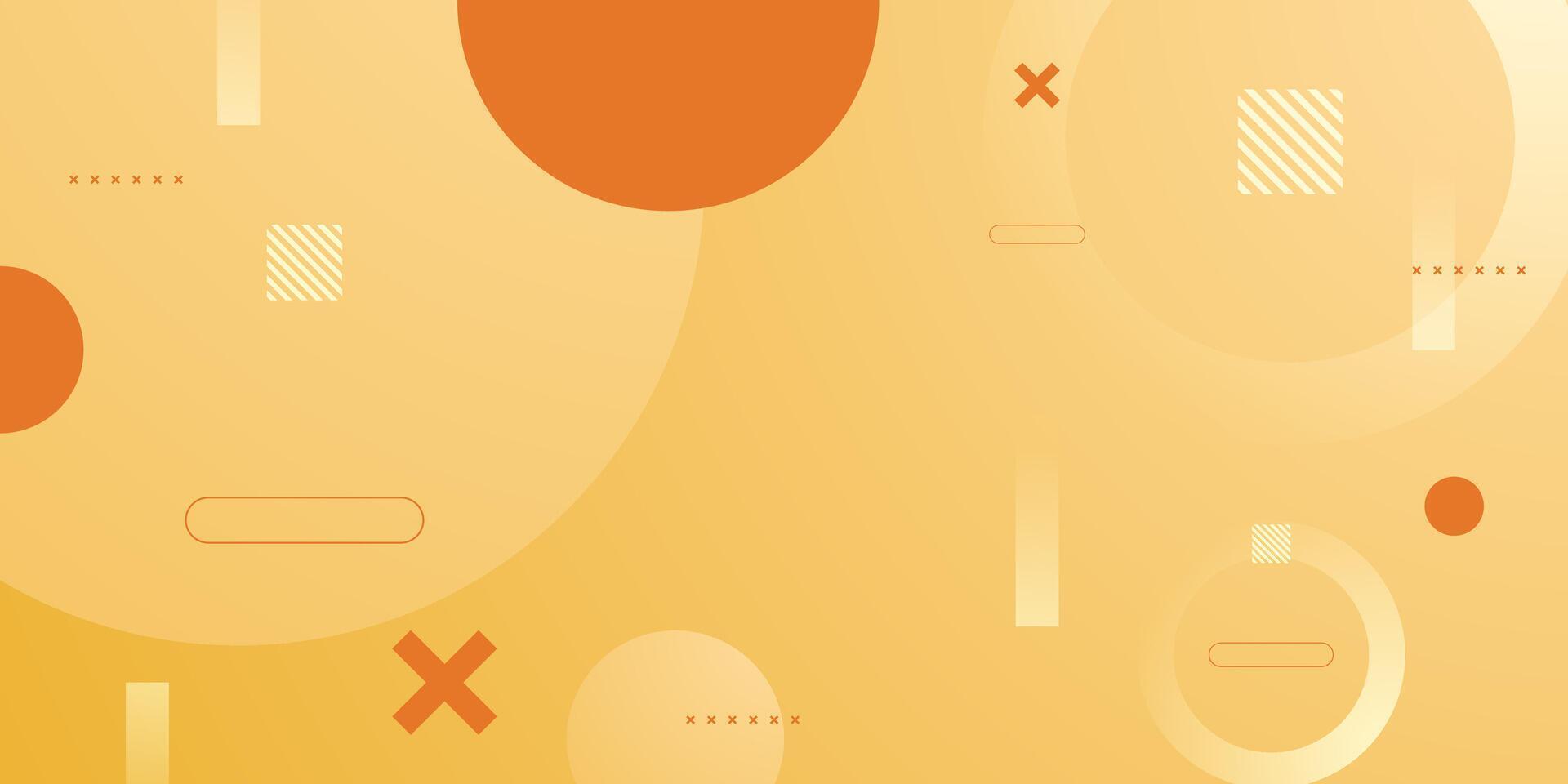 Abstract colorful yellow and orange background design. Simple geometric shapes pattern banner background. Trendy element shapes concept style. vector