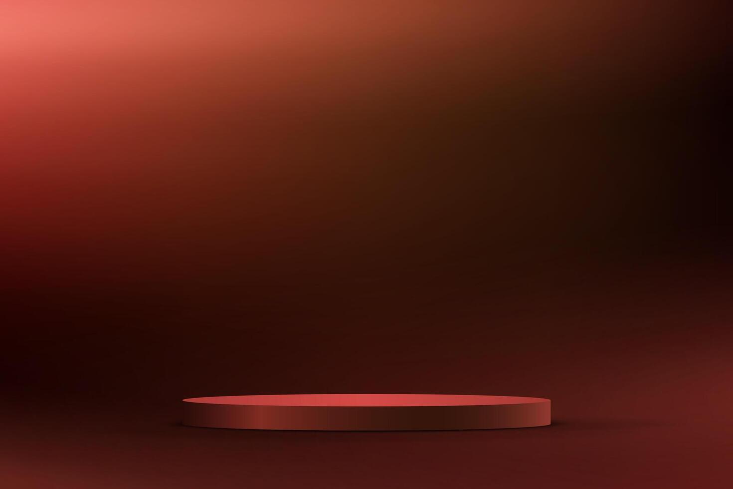 Dark Red background 3d with podium Space for selling products on the website. Abstract wallpaper design with copy space to display your products. illustration. vector