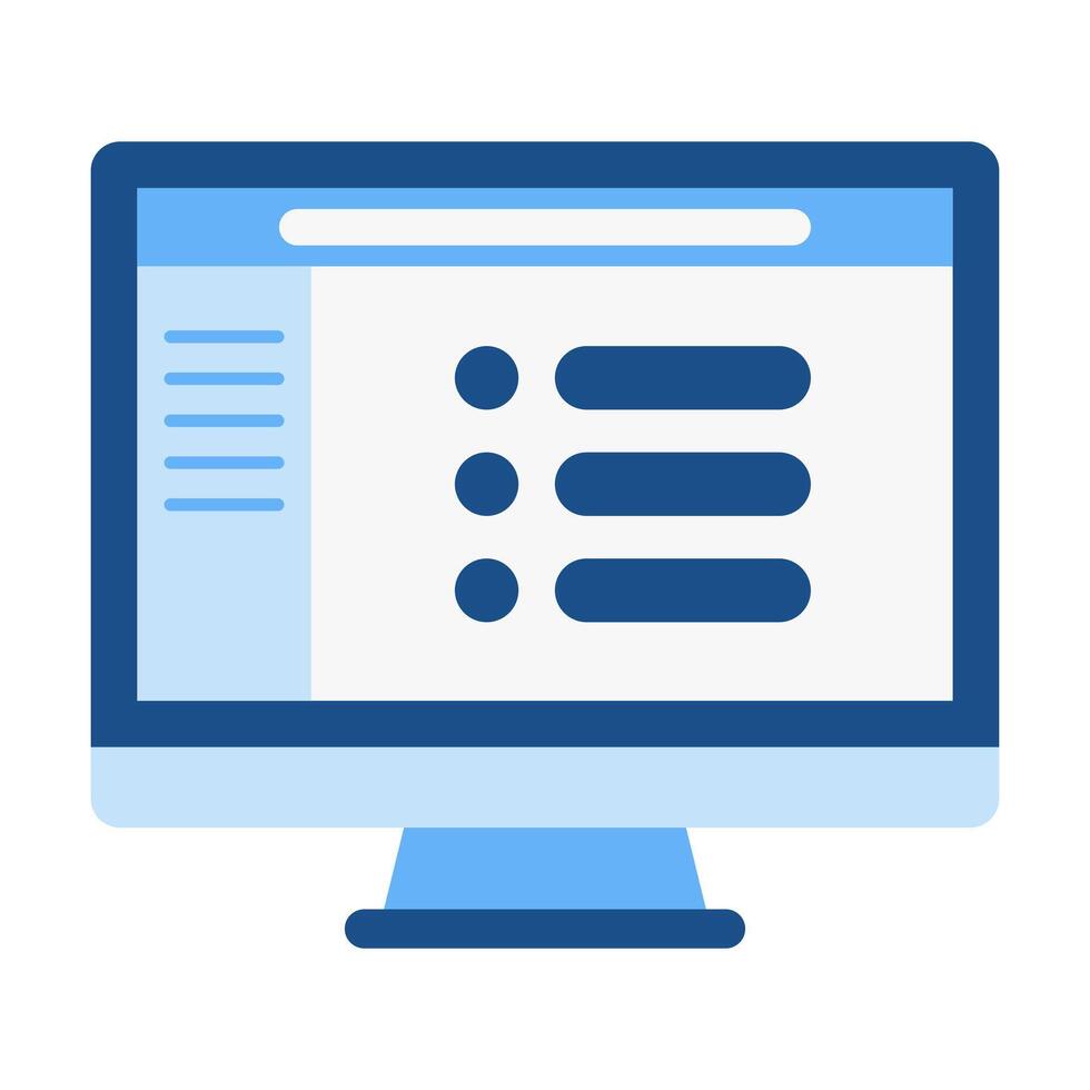 Computer Options Menu Flat Colored Icon for Settings Access vector