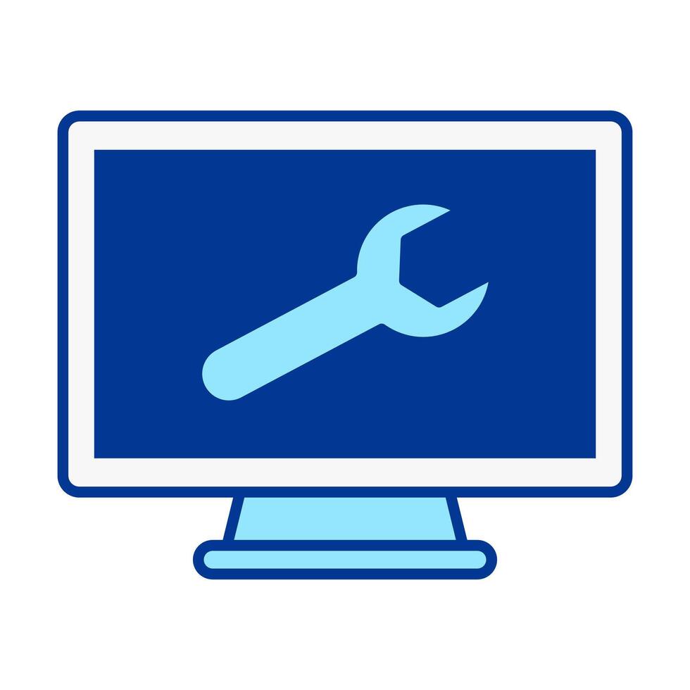 computadora ajustes plano de colores icono para configuración controlar vector