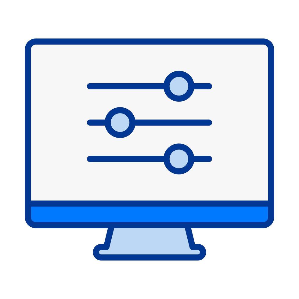 Computer Filter Button Flat Colored Icon for Sorting Control vector