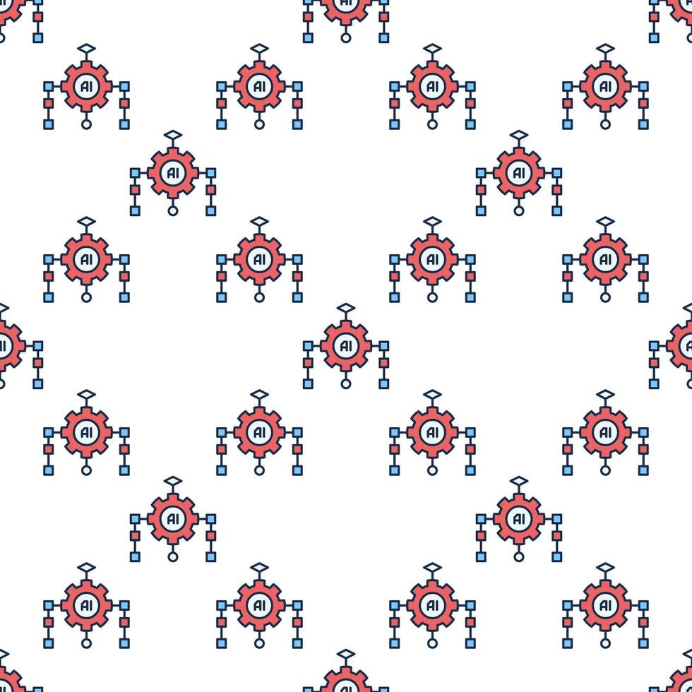 artificial inteligencia algoritmo ai de colores sin costura modelo vector